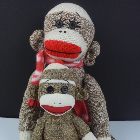 Vintage Handmade Sock Monkey & Ty Beanie "Socks" the Monkey - Picture 8 of 10